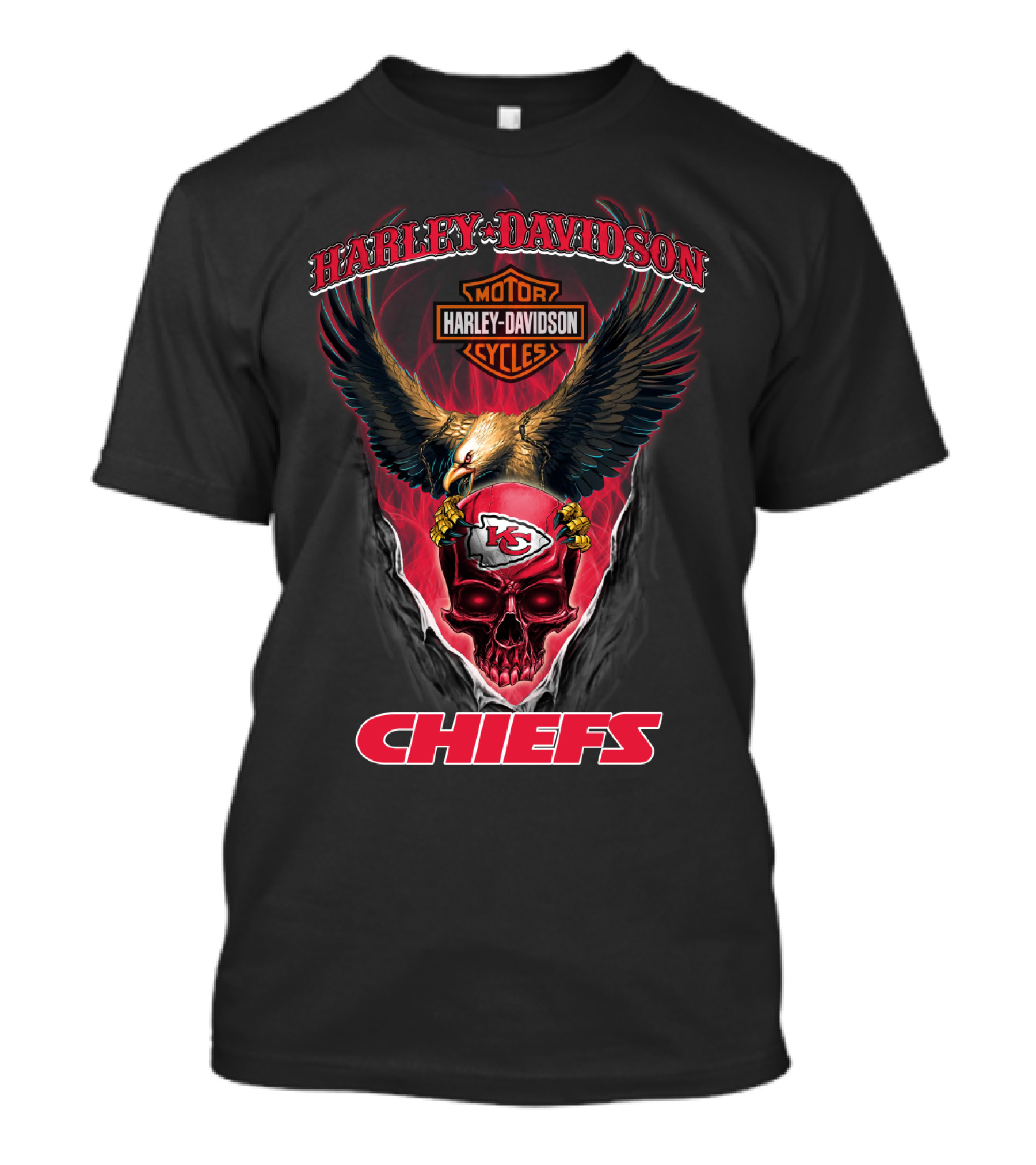 Harley Davidson Motorcycles Kansas City Chiefs Eagle T-Shirt