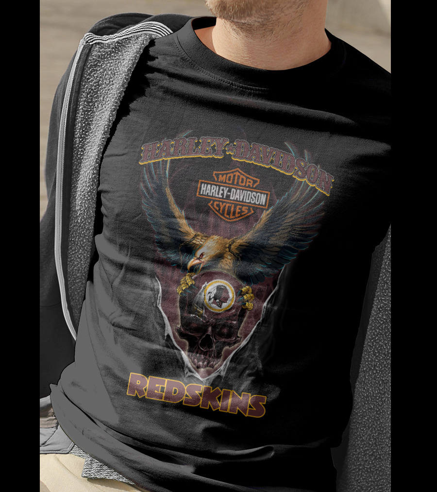 Harley Davidson Redskins Eagle Motor Cycles T-Shirt