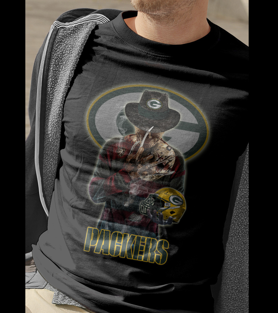 M2 Jason Voorhees Green Bay Packers Freddy Krueger Mashup T-Shirt