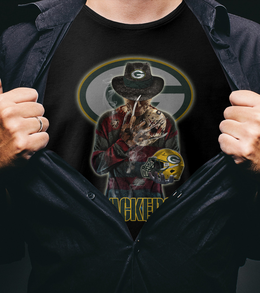 M2 Jason Voorhees Green Bay Packers Freddy Krueger Mashup T-Shirt