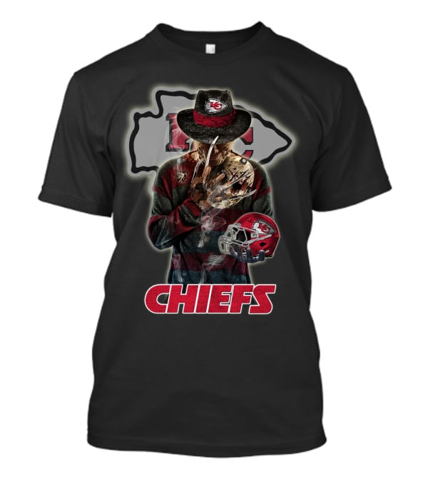 M2 Jason Voorhees Kansas City Chiefs Freddy Krueger Crossover Chiefs T-Shirt