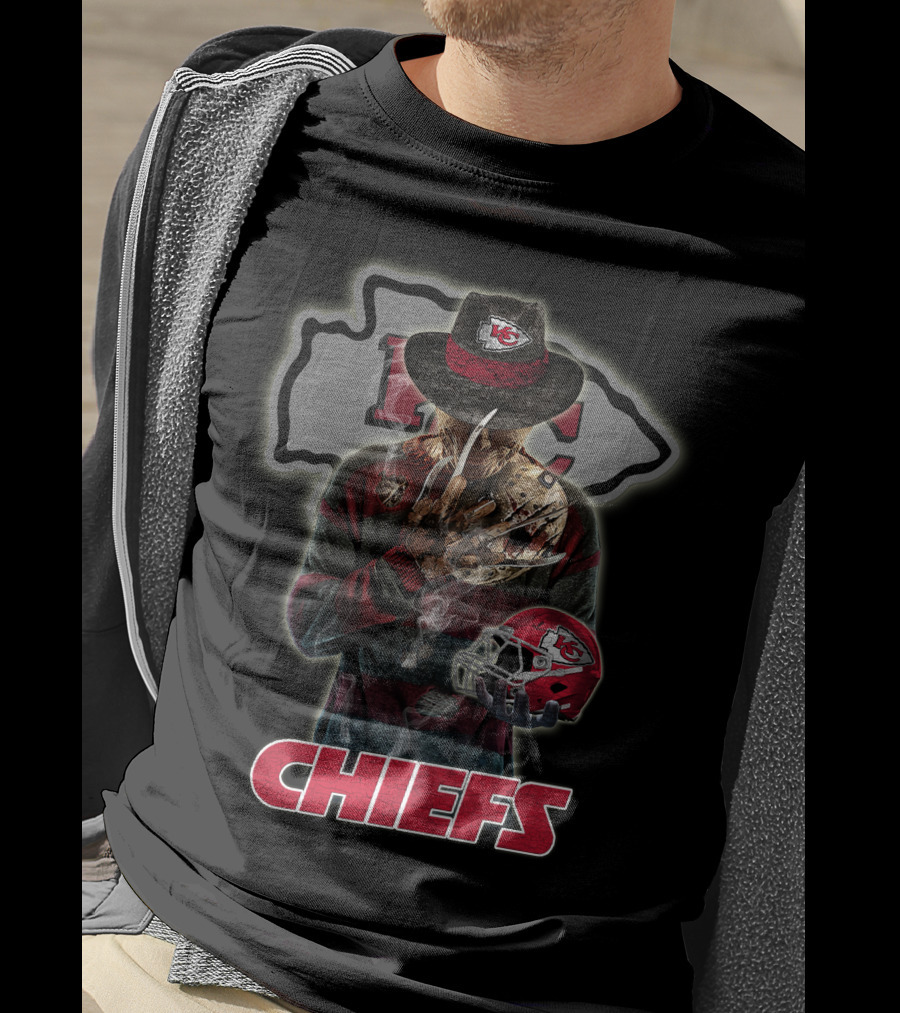 M2 Jason Voorhees Kansas City Chiefs Freddy Krueger Crossover Chiefs T-Shirt