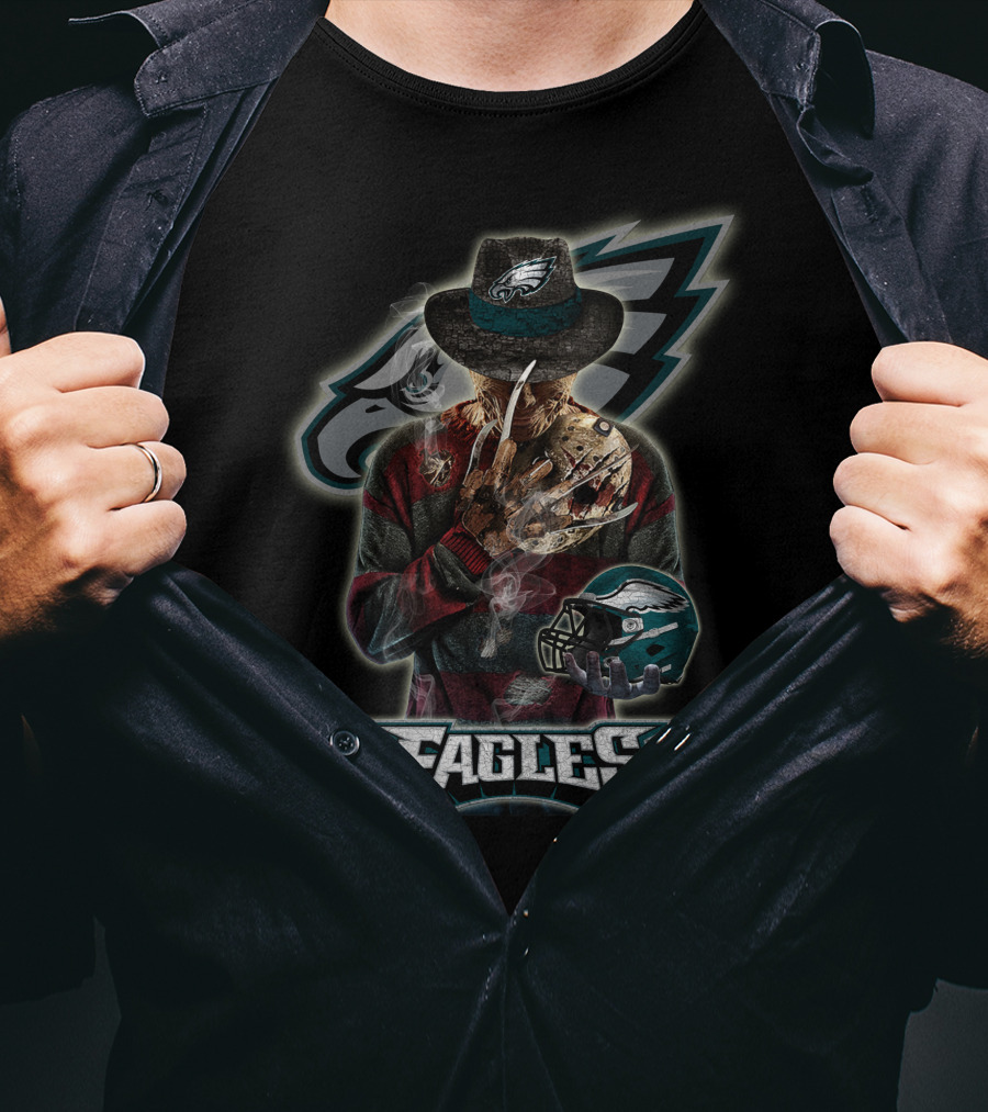 Philadelphia Eagles Freddy Krueger Crossover Fan T-Shirt