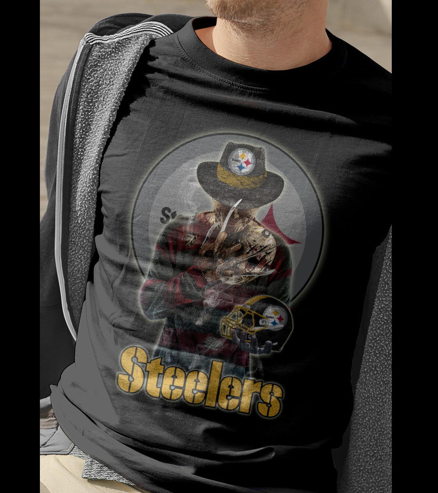 Steelers Freddy Krueger Pittsburgh Football Crossover T-Shirt