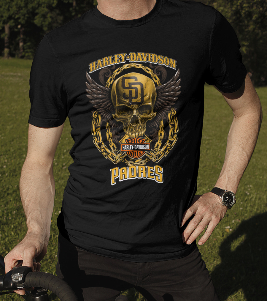 Harley Davidson San Diego Padres Skull T-Shirt