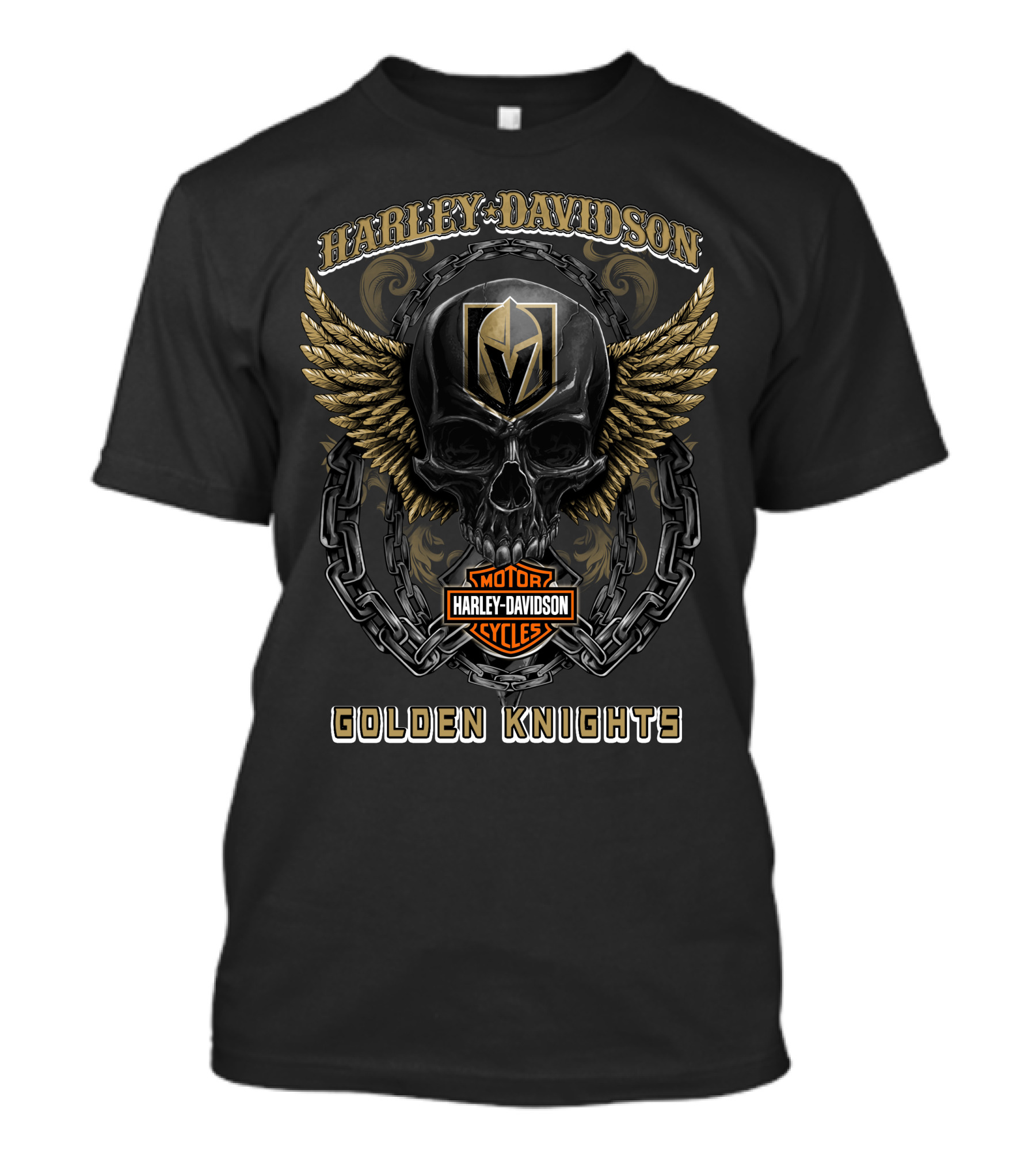 Harley Davidson Motor Cycles Golden Knights T-Shirt