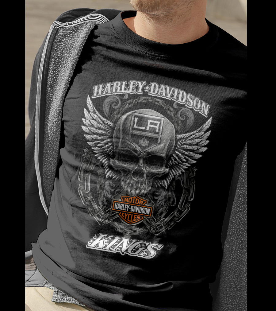 Harley Davidson La Skull Kings Nhl Los Angeles T-Shirt