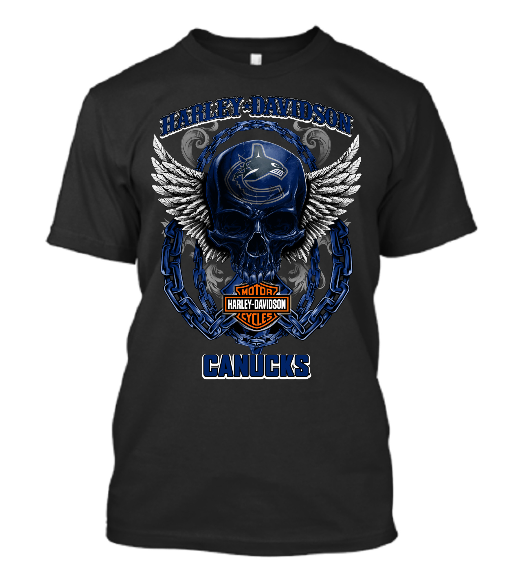 Harley Davidson Canucks Nhl Vancouver Canucks Skull T-Shirt
