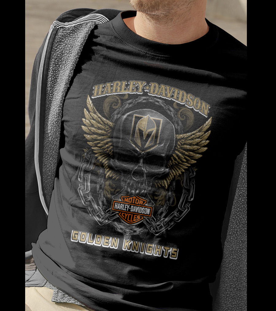 Harley Davidson Motorcycles Golden Knights Nhl Vegas T-Shirt