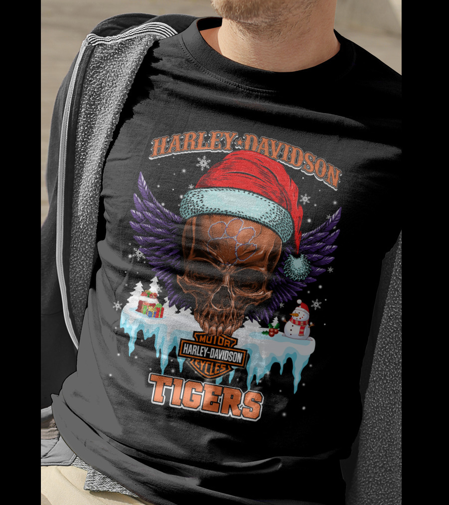 Harley Davidson Motorcycles Tigers T-Shirt