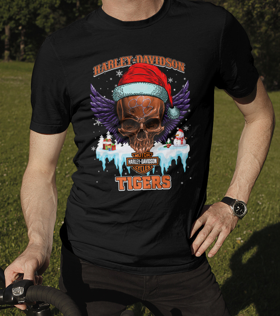 Harley Davidson Motorcycles Tigers T-Shirt