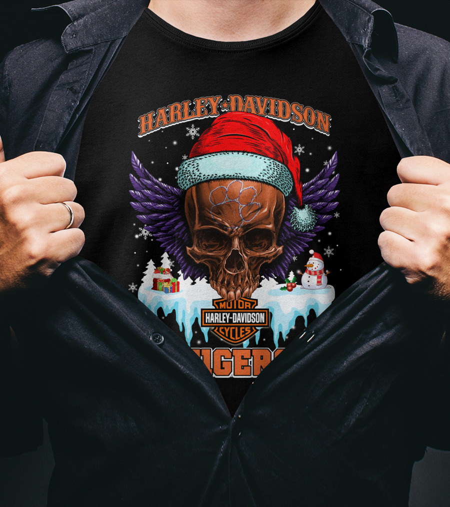 Harley Davidson Motorcycles Tigers T-Shirt