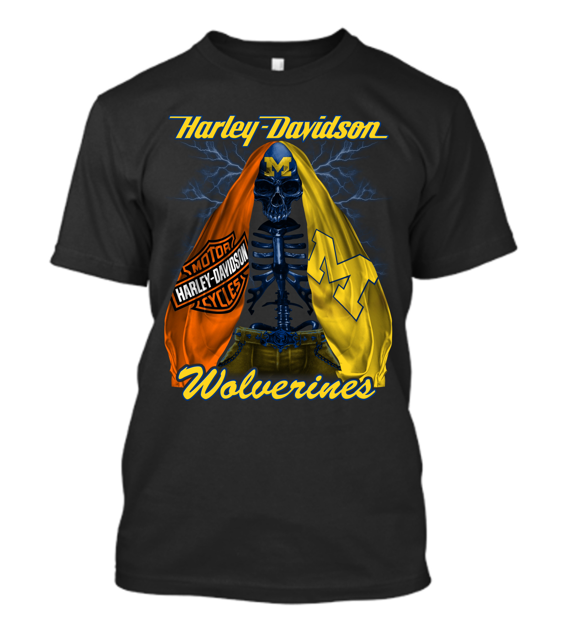 Harley Davidson Motorcycles Michigan Wolverines M2D23 T-Shirt