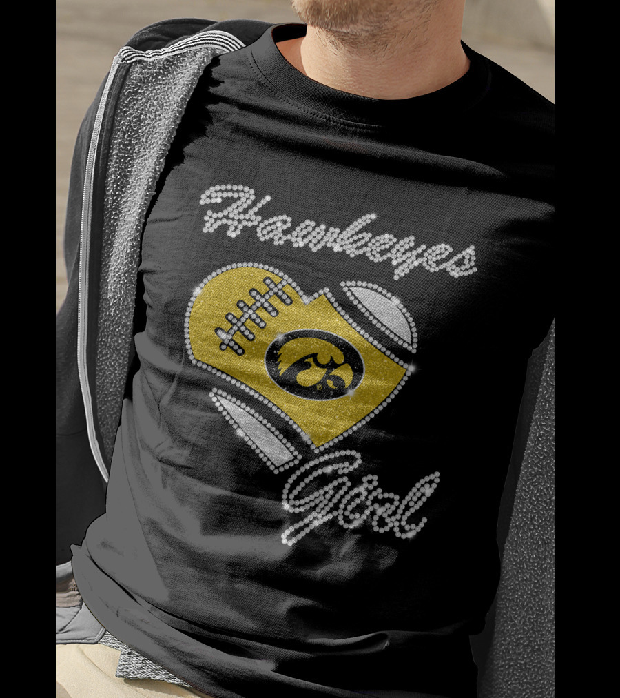 Hawkeyes Girl Iowa Football Heart Dntee25 T-Shirt