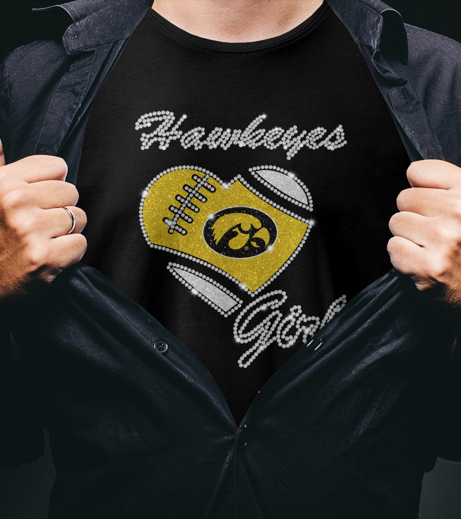 Hawkeyes Girl Iowa Football Heart Dntee25 T-Shirt