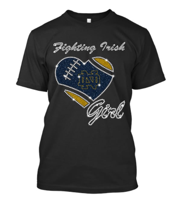 Fighting Irish ND Football Heart Girl T-Shirt