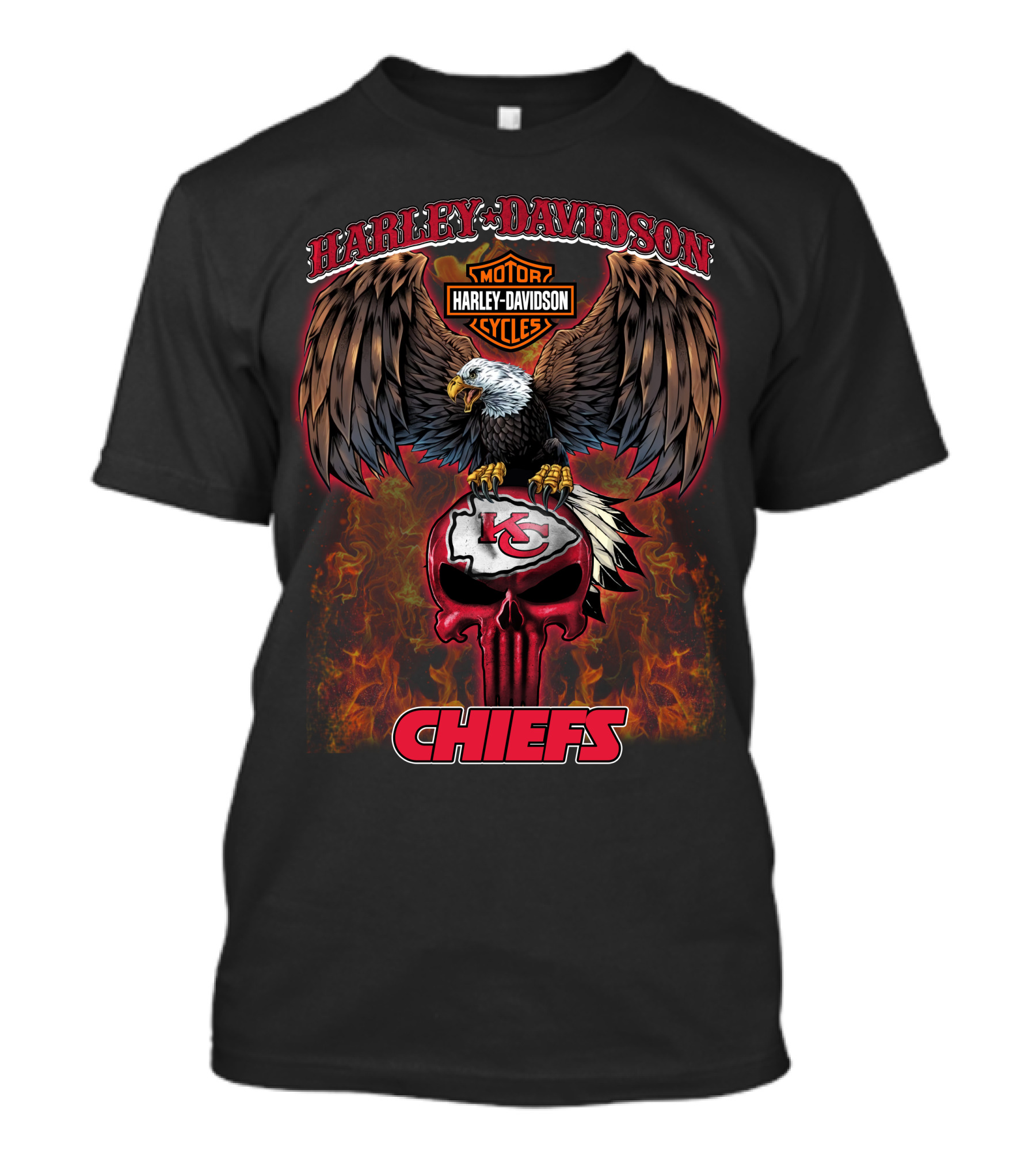 Harley Davidson Motor Cycles Kc3105 Kansas City Chiefs Chiefs T-Shirt