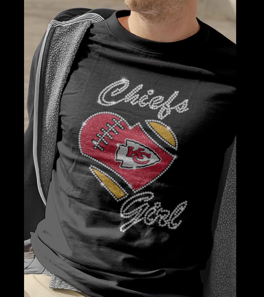 Chiefs Girl Heart Football Kc Kansas City Chiefs T-Shirt