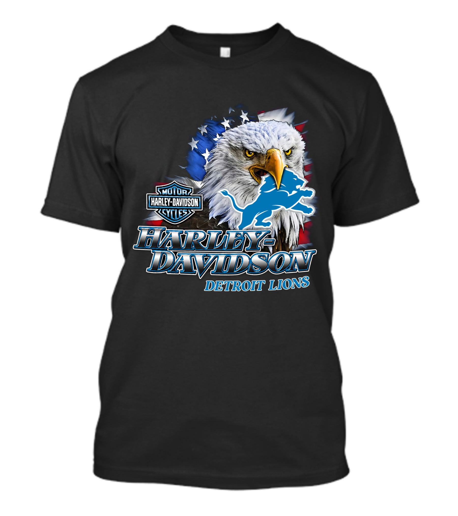 Harley Davidson Detroit Lions American Eagle T-Shirt