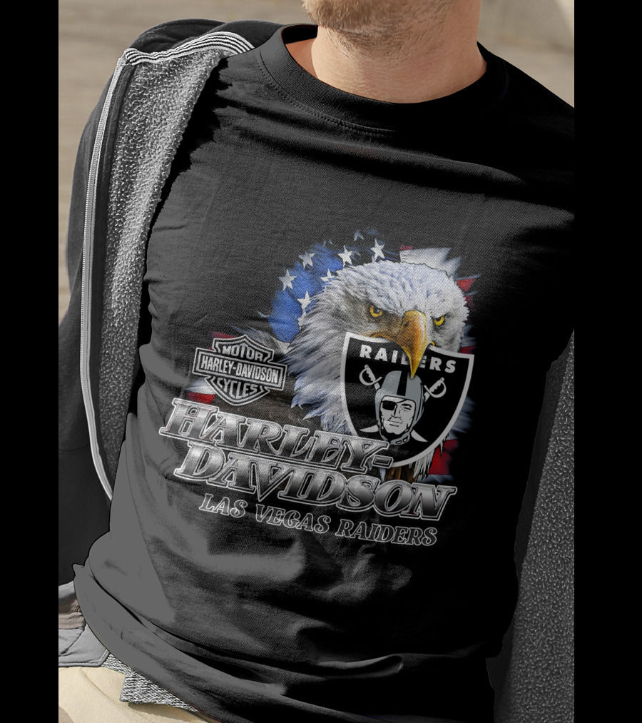 Harley Davidson Las Vegas Raiders Nfl Eagles T-Shirt