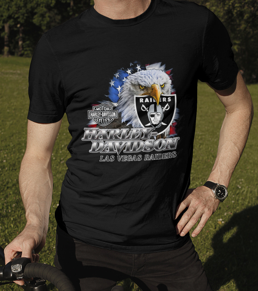 Harley Davidson Las Vegas Raiders Nfl Eagles T-Shirt