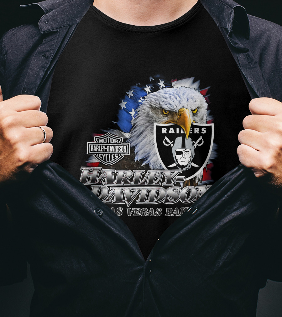 Harley Davidson Las Vegas Raiders Nfl Eagles T-Shirt