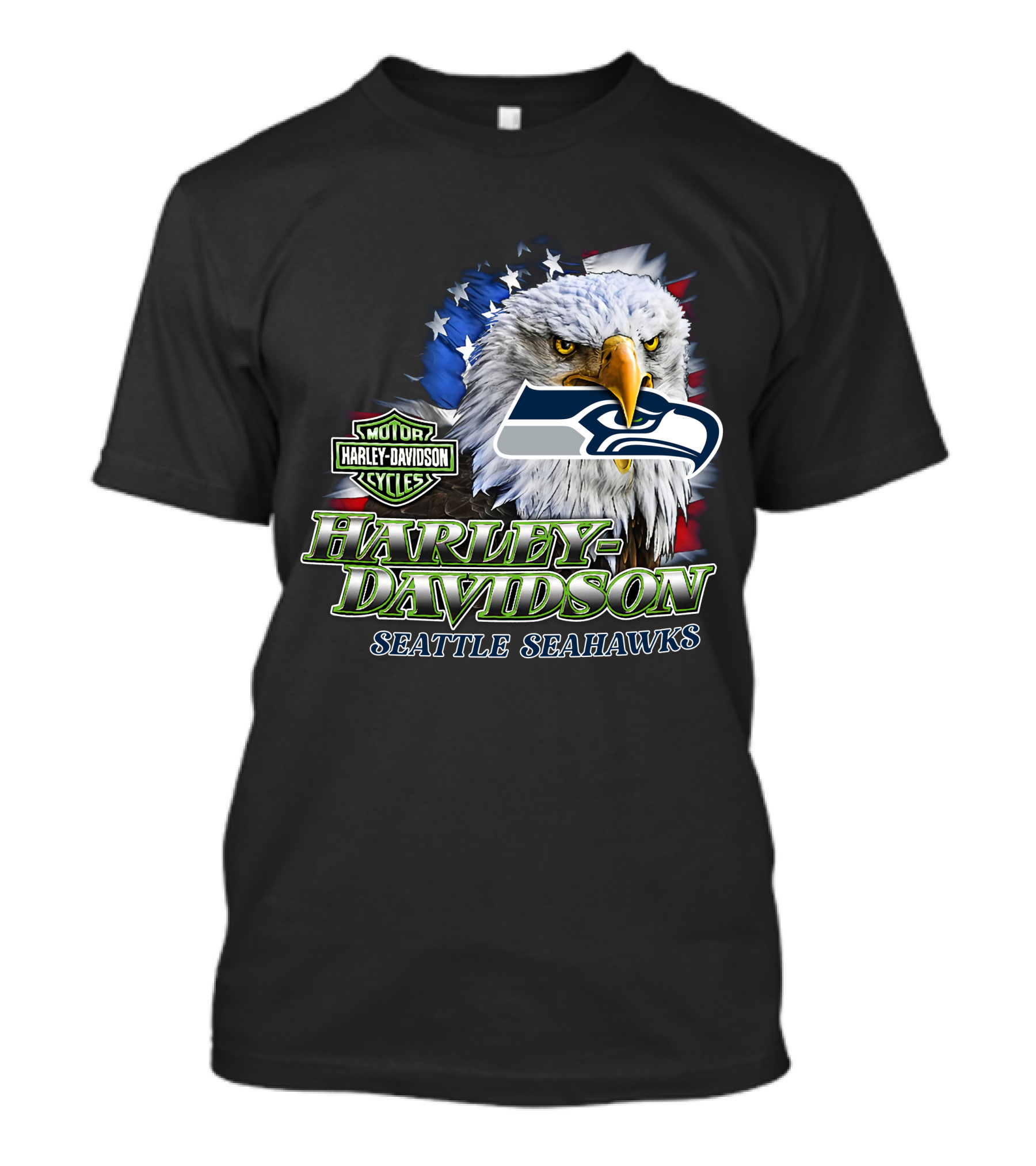 Harley Davidson Seattle Seahawks Nfl Eagles T-Shirt