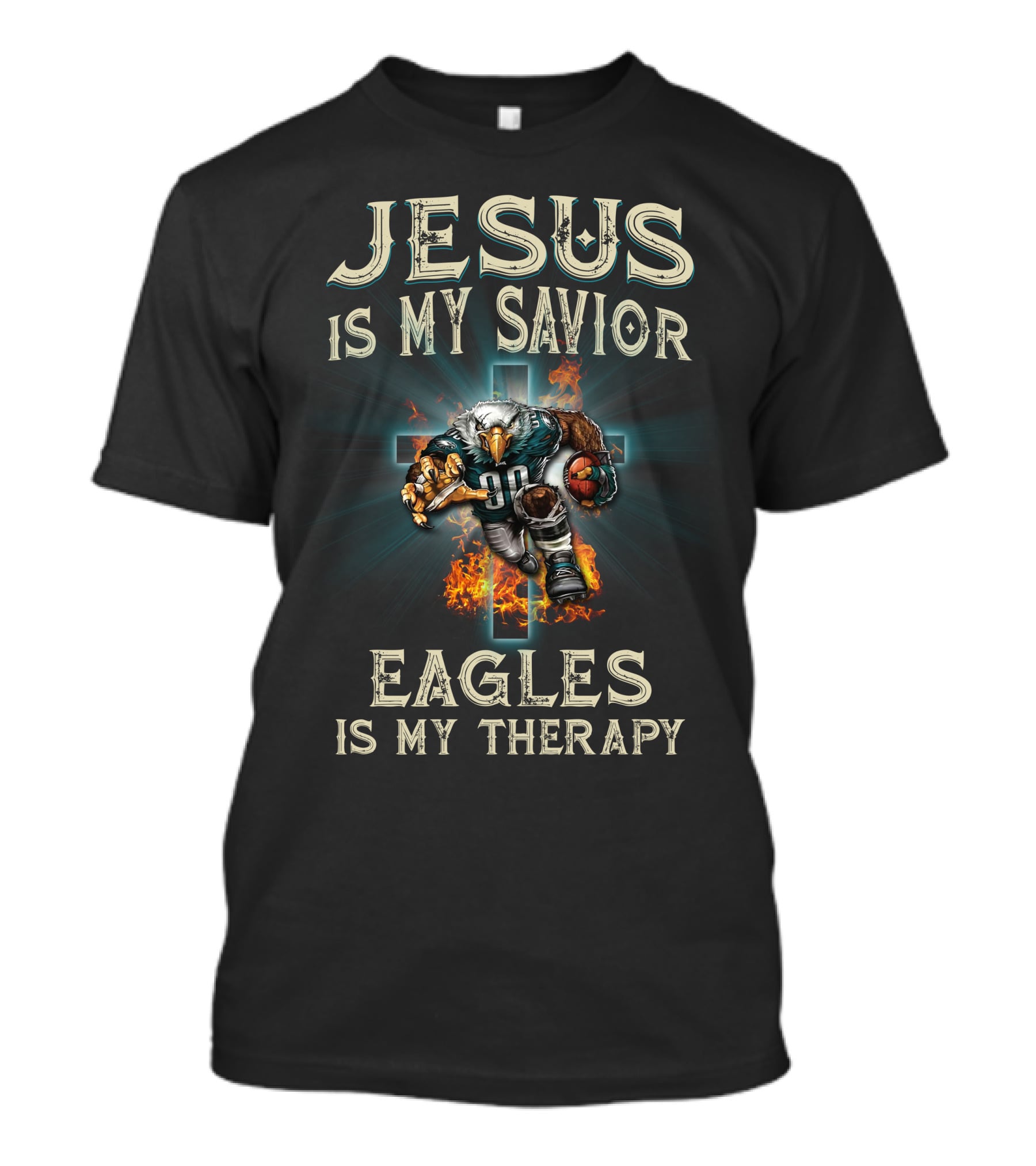 Jesus Is My Savior Eagles Is My Therapy T-Shirt