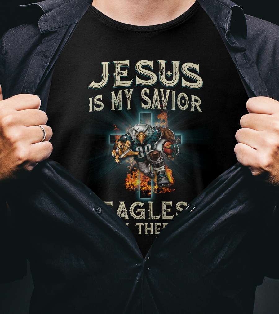 Jesus Is My Savior Eagles Is My Therapy T-Shirt