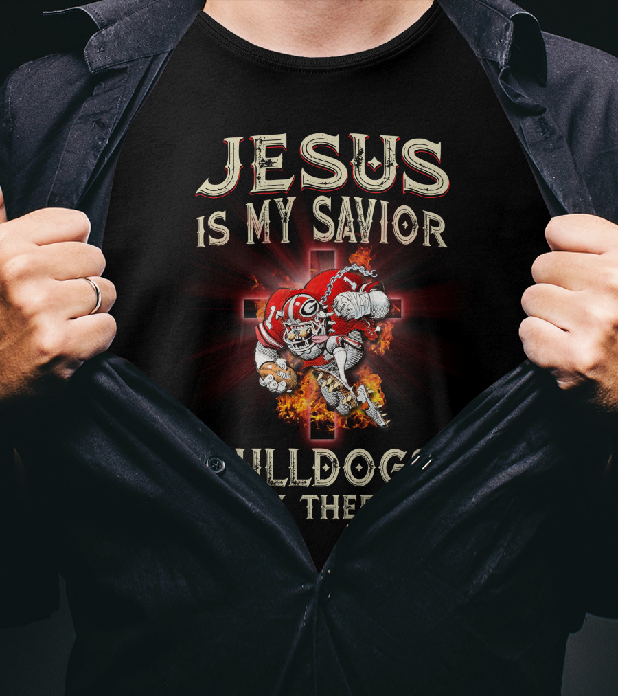 Jesus Is My Savior Bulldogs Is My Therapy Georgia Bulldogs Ncaa T-Shirt