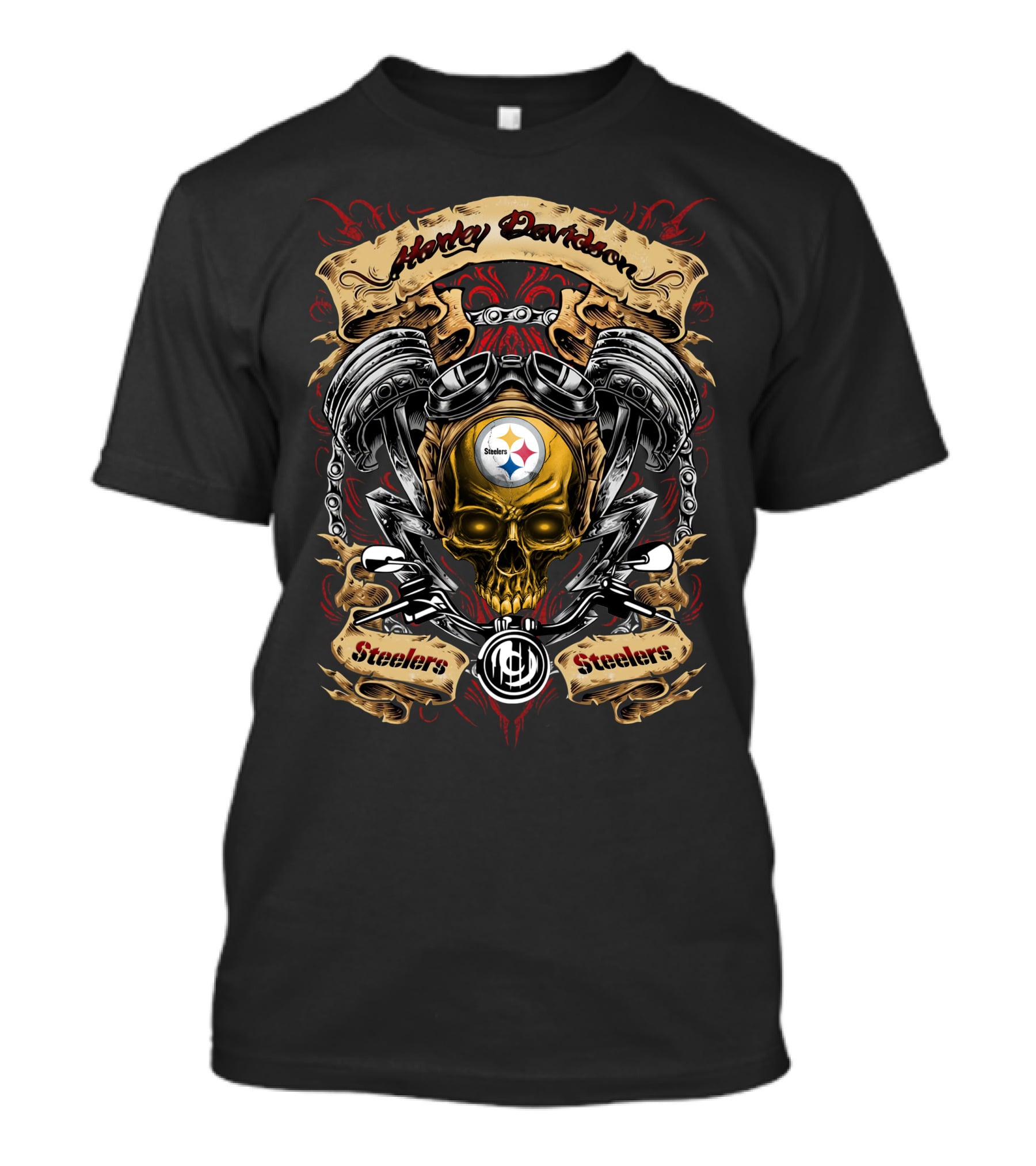 Harley Davidson Pittsburgh Steelers Nfl Skull Design T5M1 T-Shirt