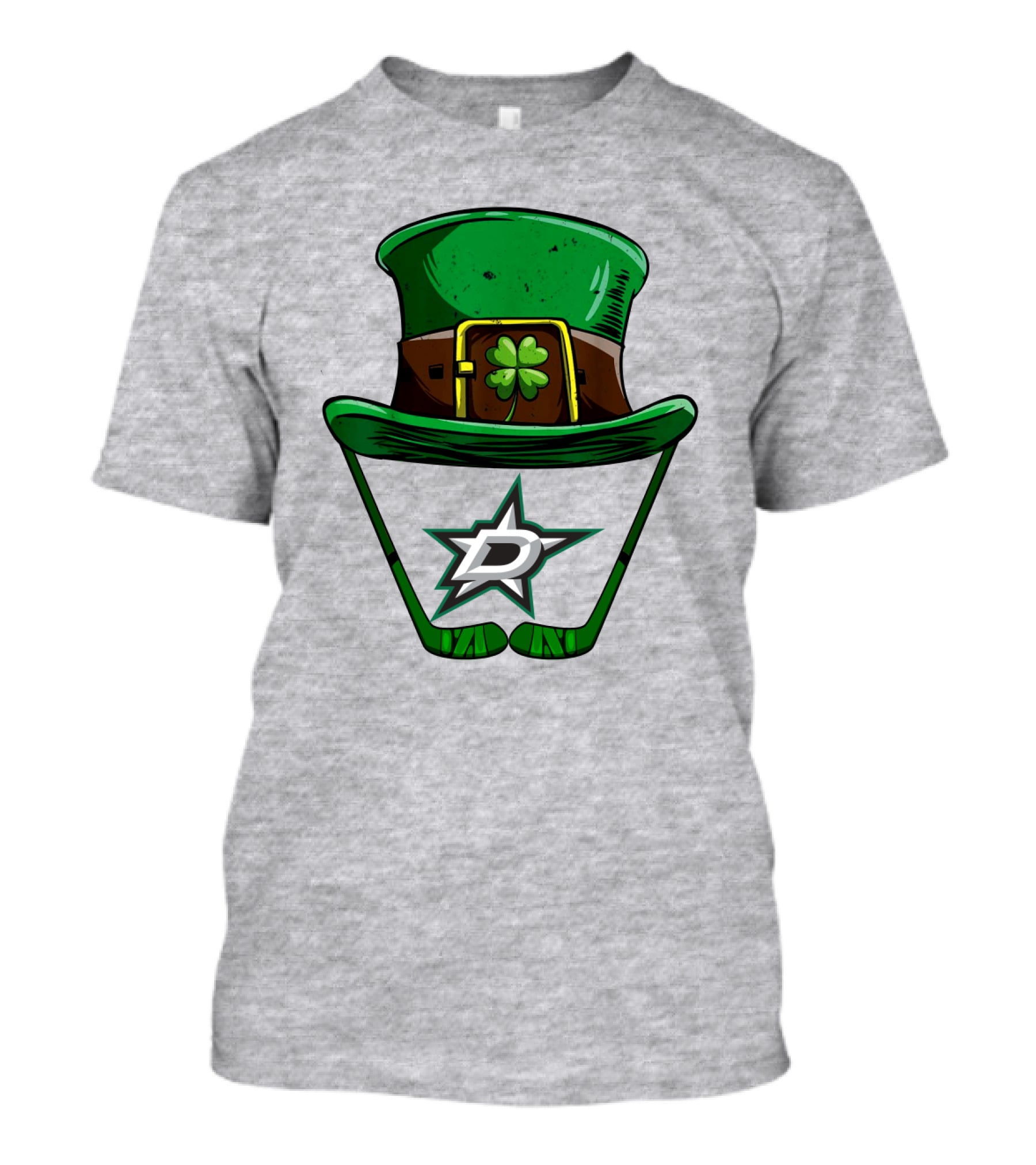 Dallas Stars Clover Hat With Hockey Sticks And Shamrock T-Shirt