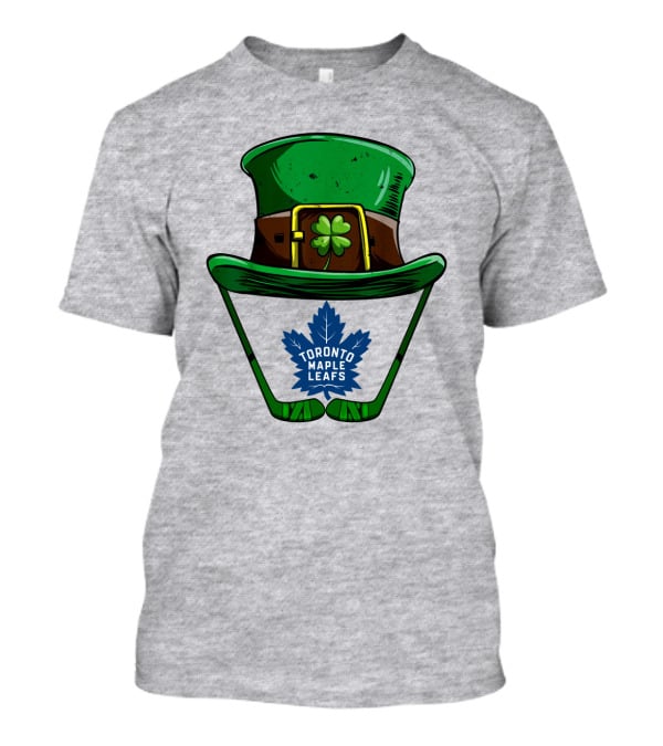 Toronto Maple Leafs St. Patrick's Day Hockey Hat And Clover T-Shirt