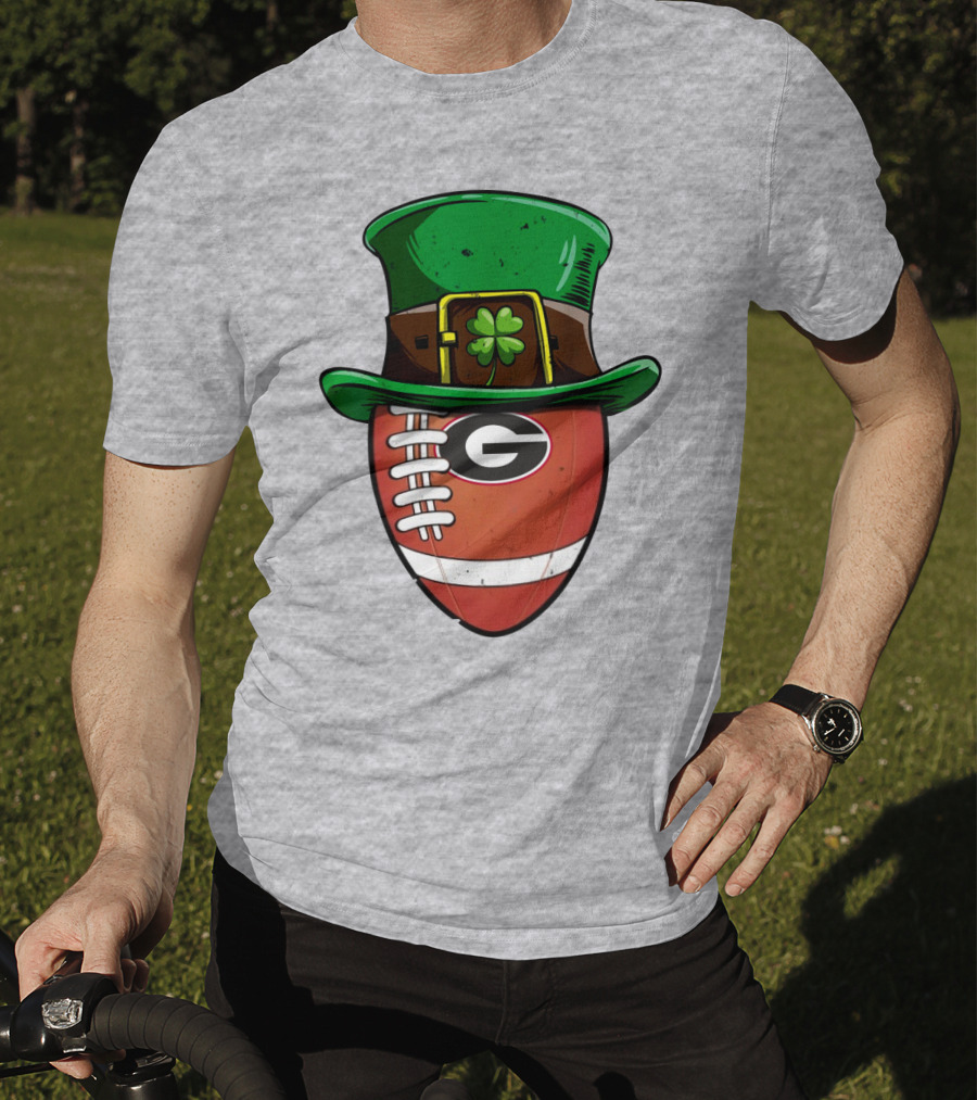 Georgia Bulldogs Football St Patrick's Day Shamrock Hat T-Shirt
