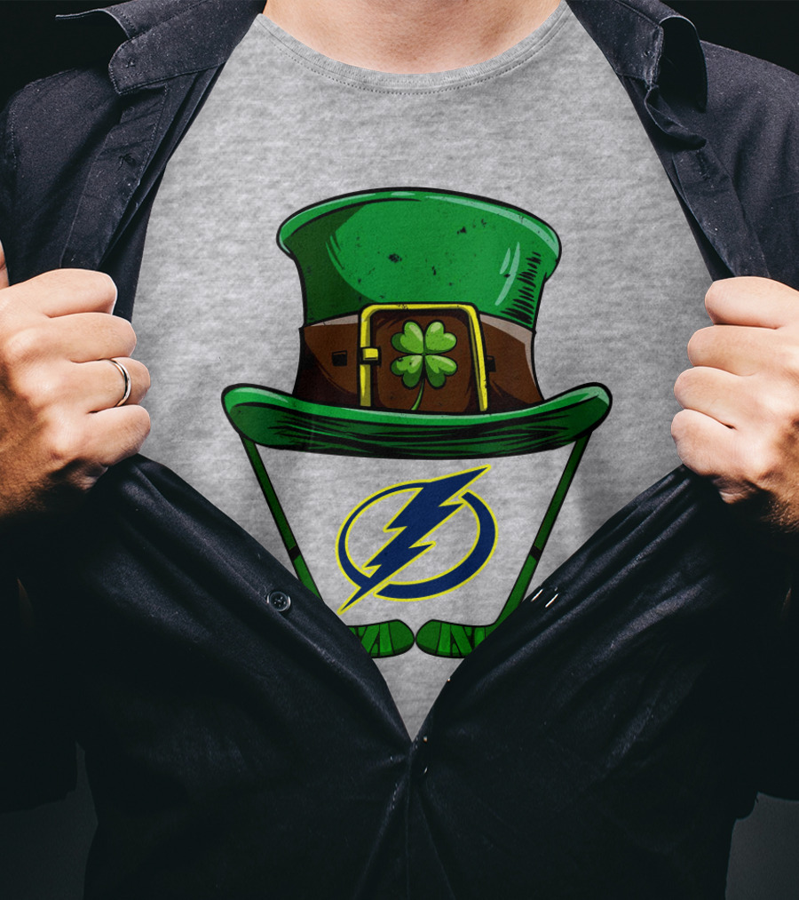 Tampa Bay Lightning St. Patrick's Day Hockey Hat T-Shirt