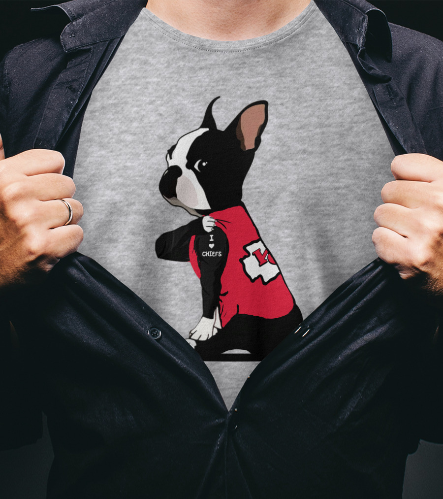 Kansas City Chiefs Bulldog I Love Chiefs T-Shirt