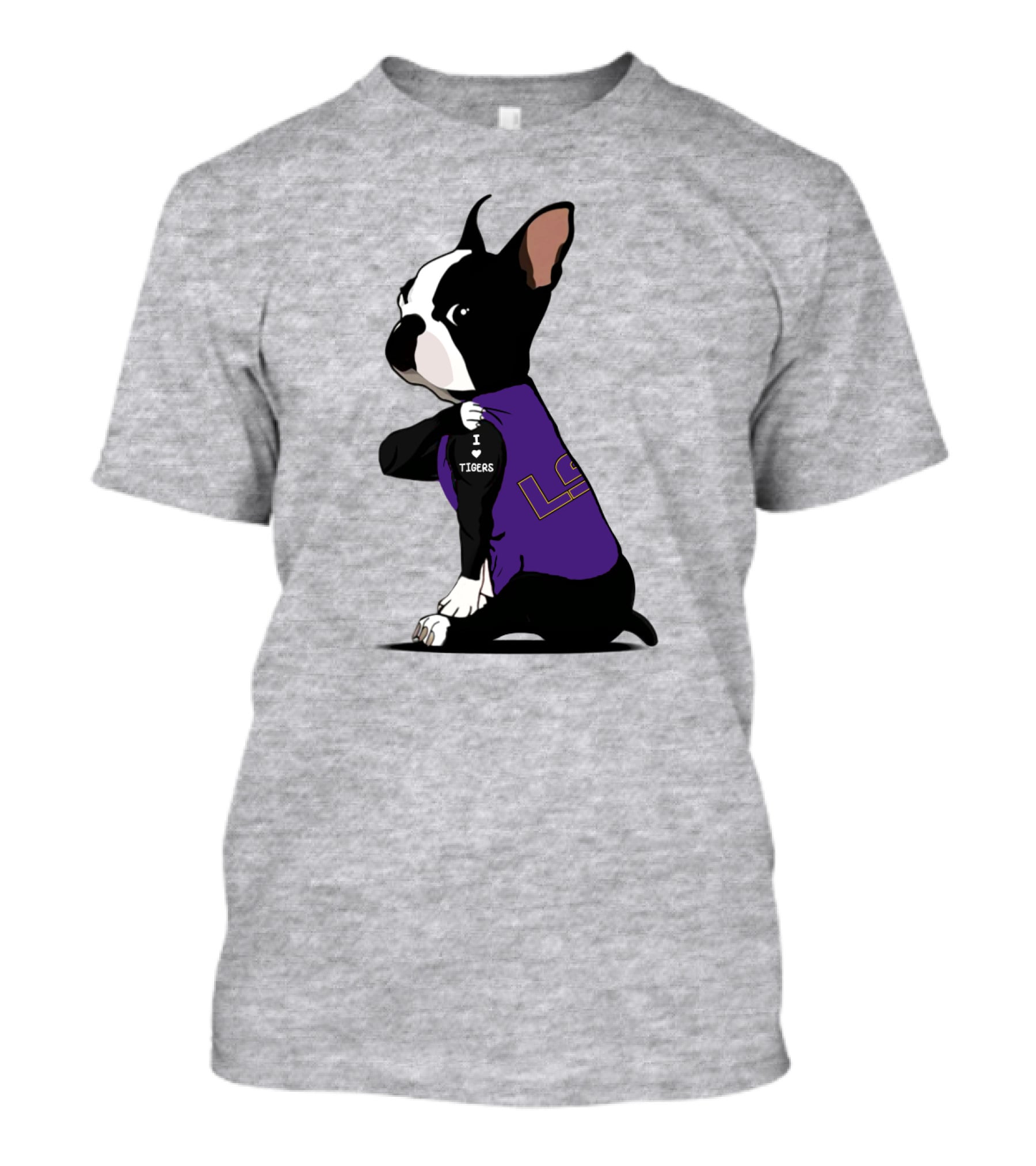 I Love LSU Tigers Bulldog T-Shirt