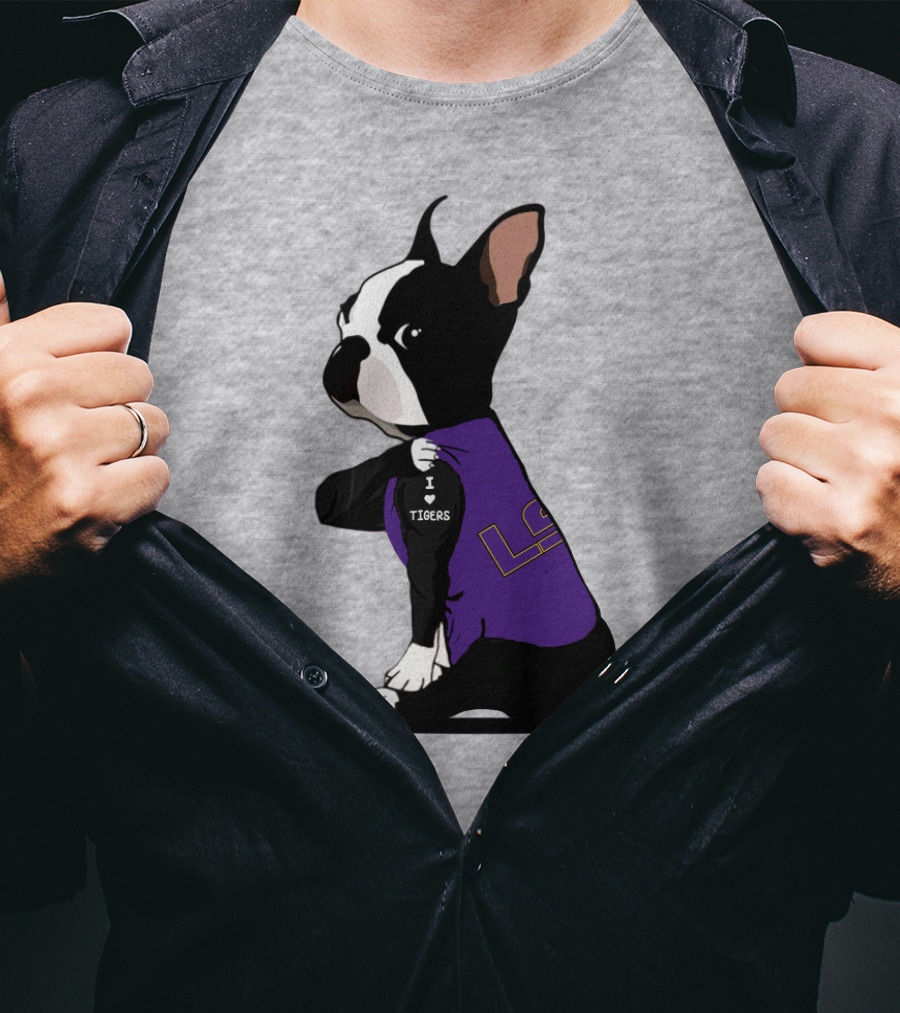 I Love LSU Tigers Bulldog T-Shirt