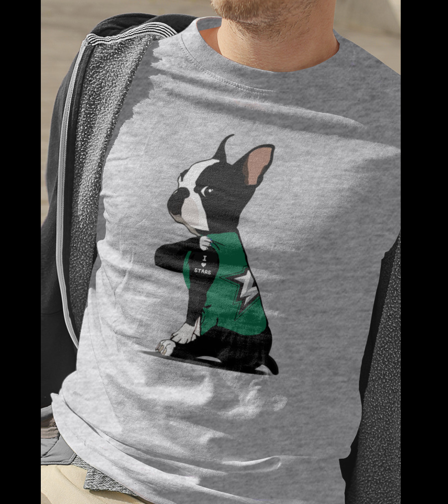 Dallas Stars Bulldog I Love Stars T-Shirt