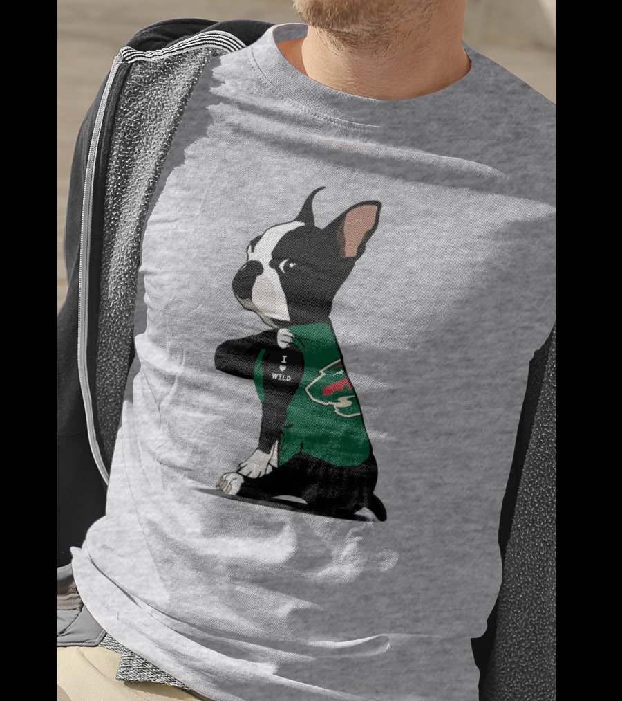 Minnesota Wild I Love Bulldog T-Shirt
