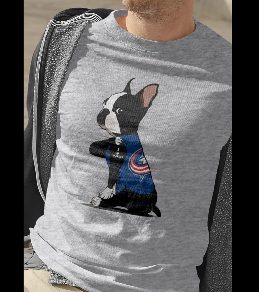 Columbus Blue Jackets Bulldog I Love Jackets T-Shirt