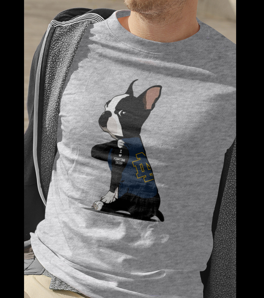 Notre Dame Fighting Irish ND Logo Bulldog I Love Fighting Irish T-Shirt