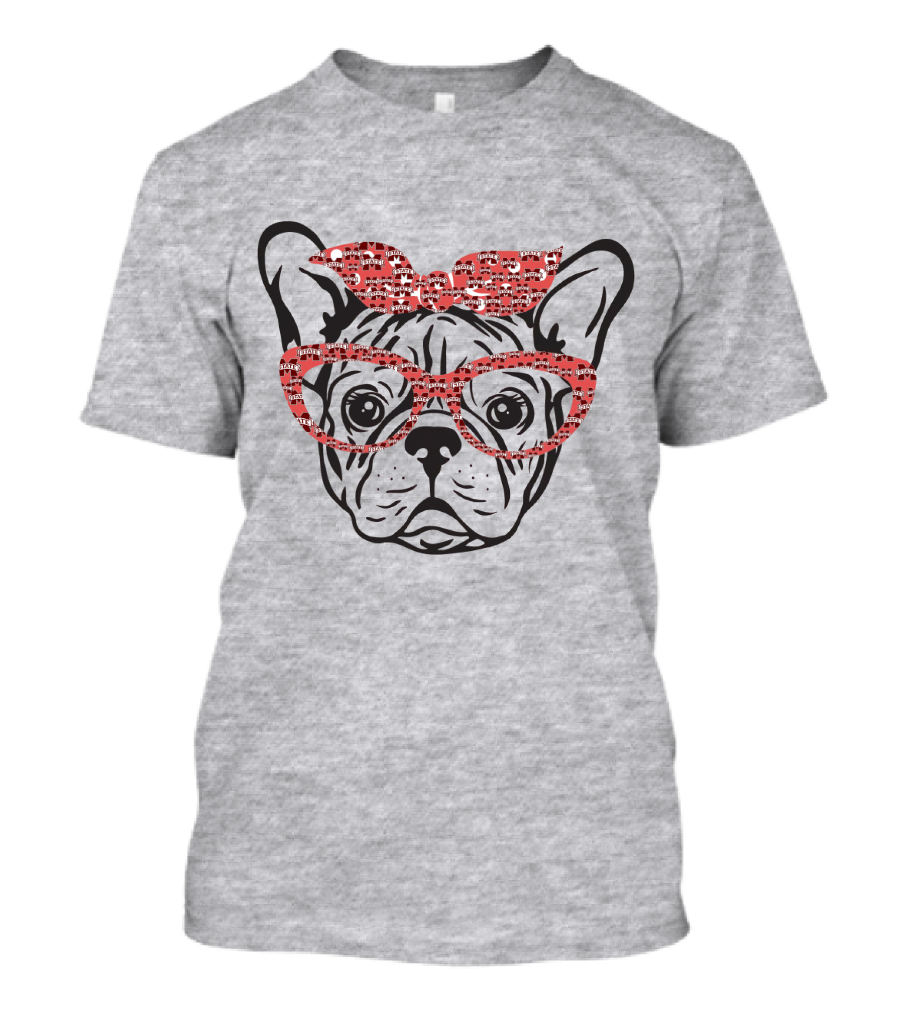 Mississippi State Bulldogs Bulldog With Bow And Glasses T-Shirt