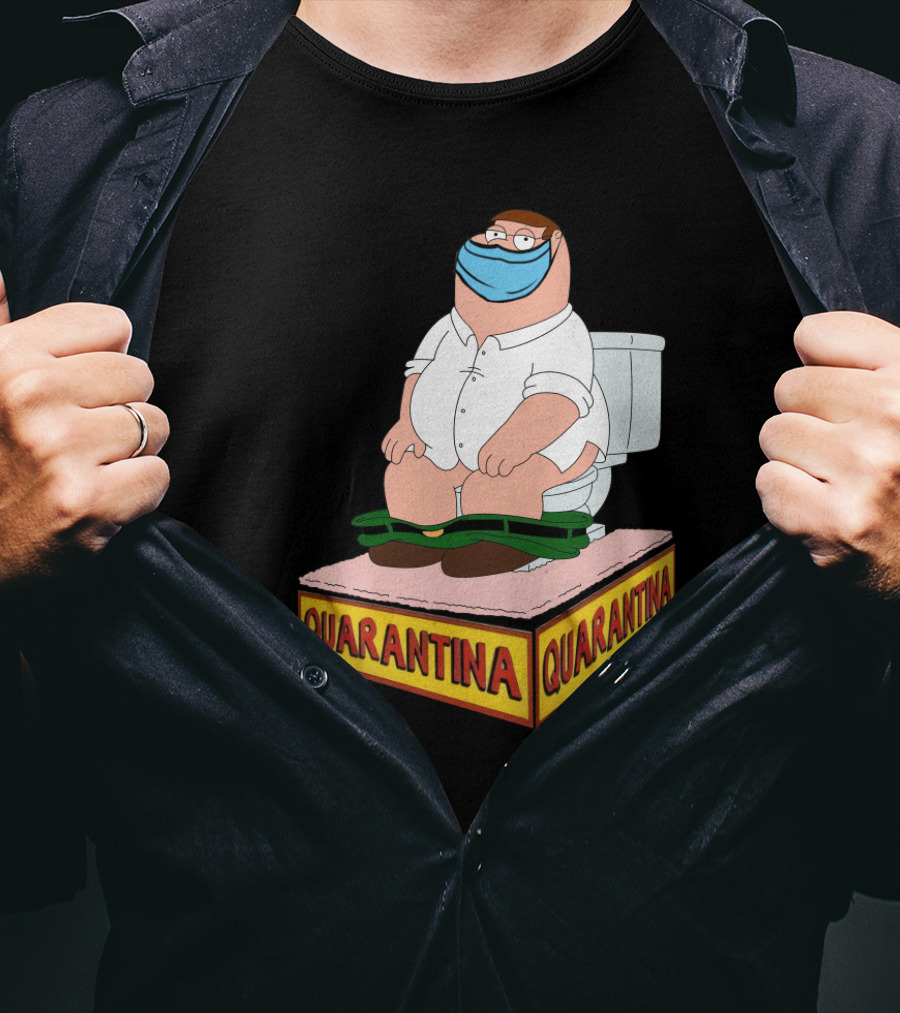 Peter Griffin Quarantina Mask Toilet T-Shirt