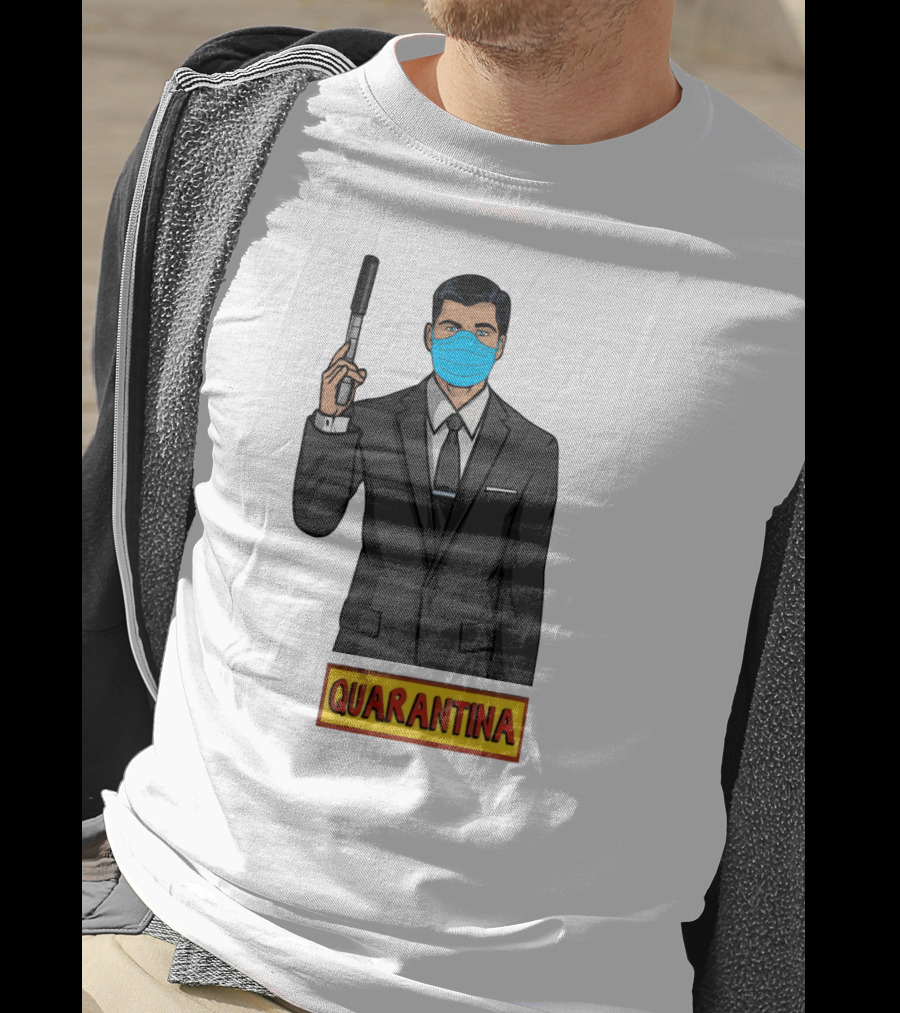 Archer Quarantina Masked Suit Man With Gun T-Shirt