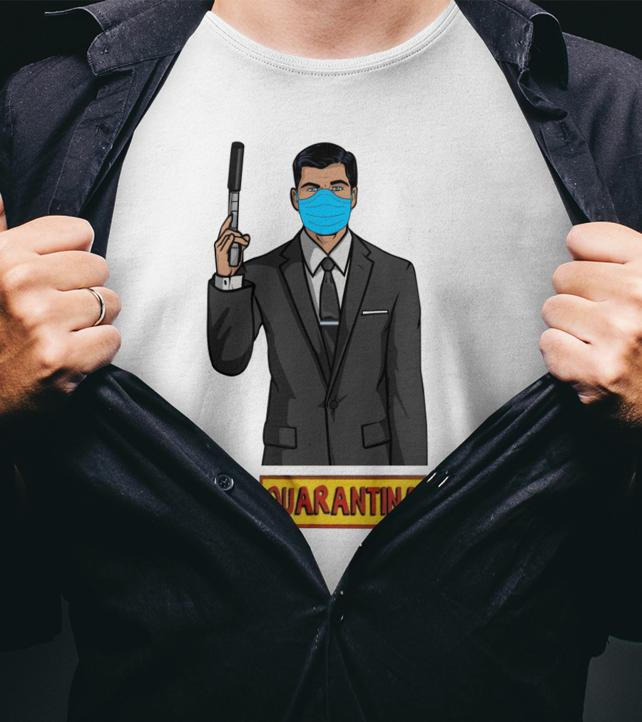 Archer Quarantina Masked Suit Man With Gun T-Shirt