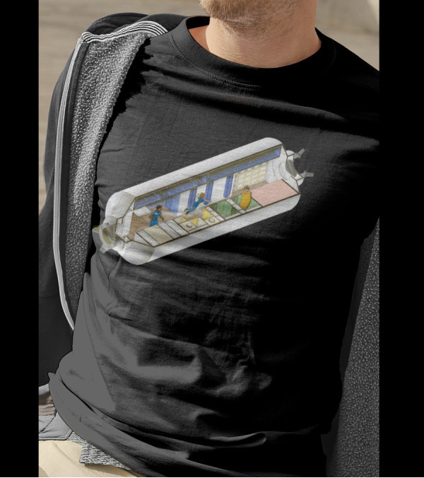 Cutaway View Of Early Conceptual Space Module Interior T-Shirt