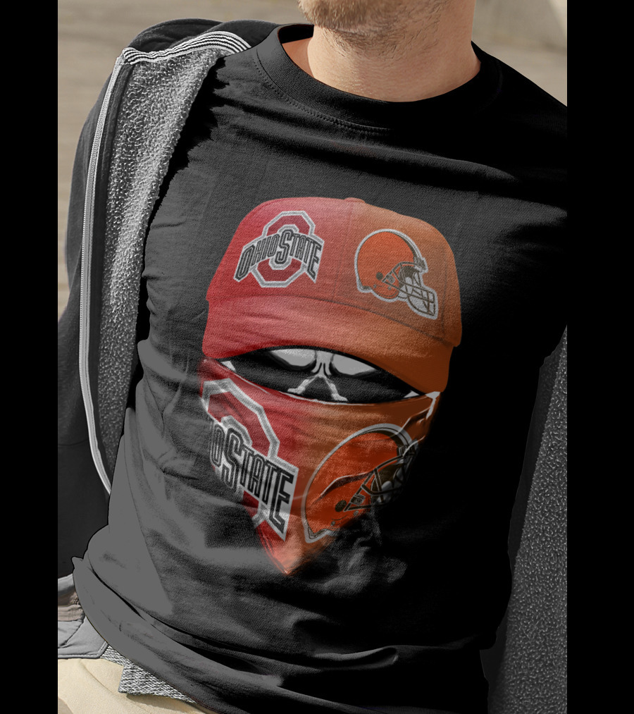 Ohio State Buckeye Browns Fan Gear Hat And Bandana Combo T-Shirt