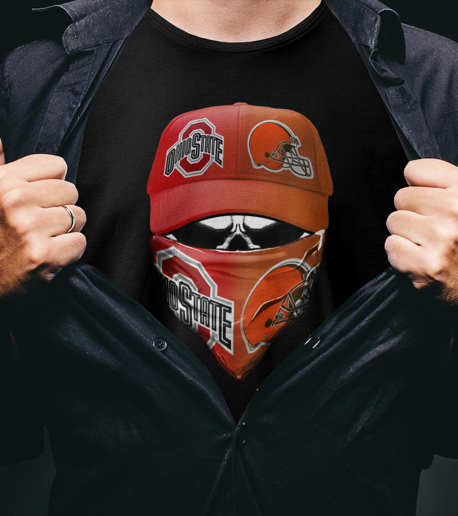 Ohio State Buckeye Browns Fan Gear Hat And Bandana Combo T-Shirt