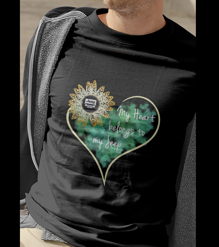 My Heart Belongs To My Jeep Sunflower T-Shirt
